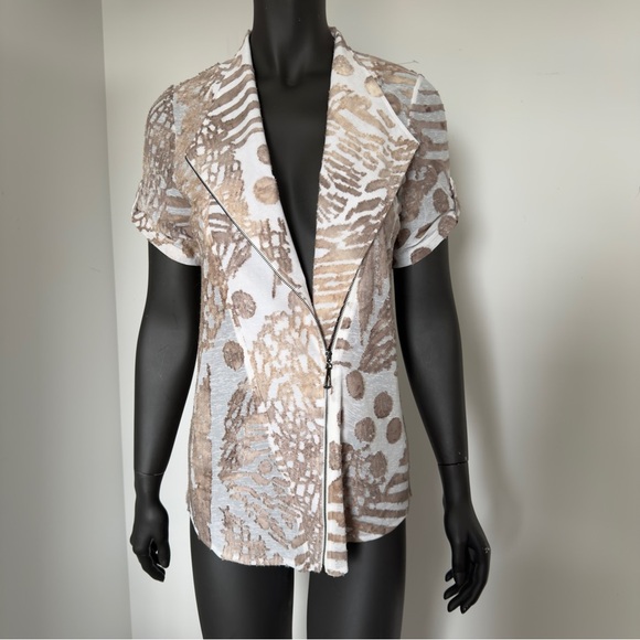 ⚪️ Picadilly Canada Zip-Front Textured Blazer - Size S (NWT) - Picture 1 of 8